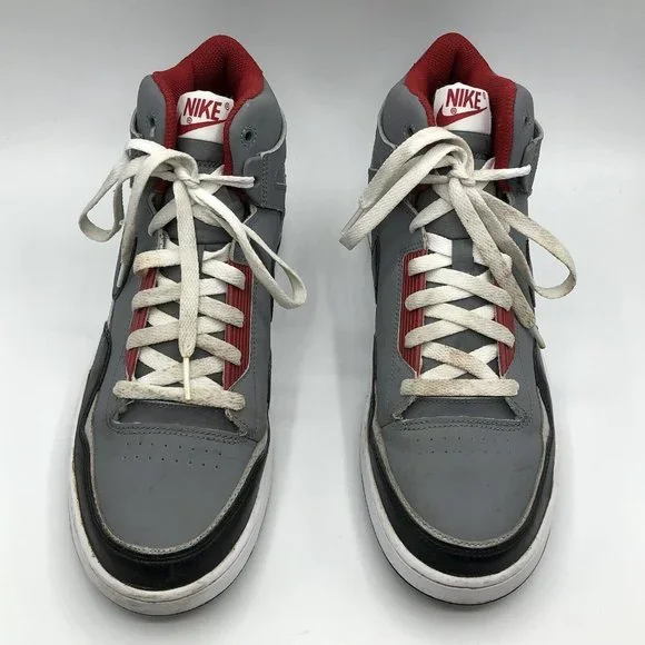 Nike Alphaballer Mid Sneaker Gray Red Basketball Men’s Shoe Size 10.5 487858-060 - Picture 3 of 12